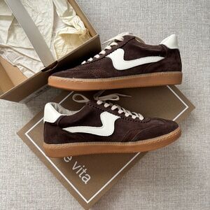 Brown and White Women's Sneakers